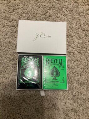 J.Crew Limited Edition Playing Cards. Black Green.